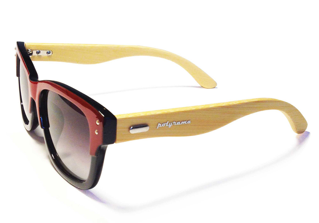 bamboo wayfarer sunglasses red quarter view
