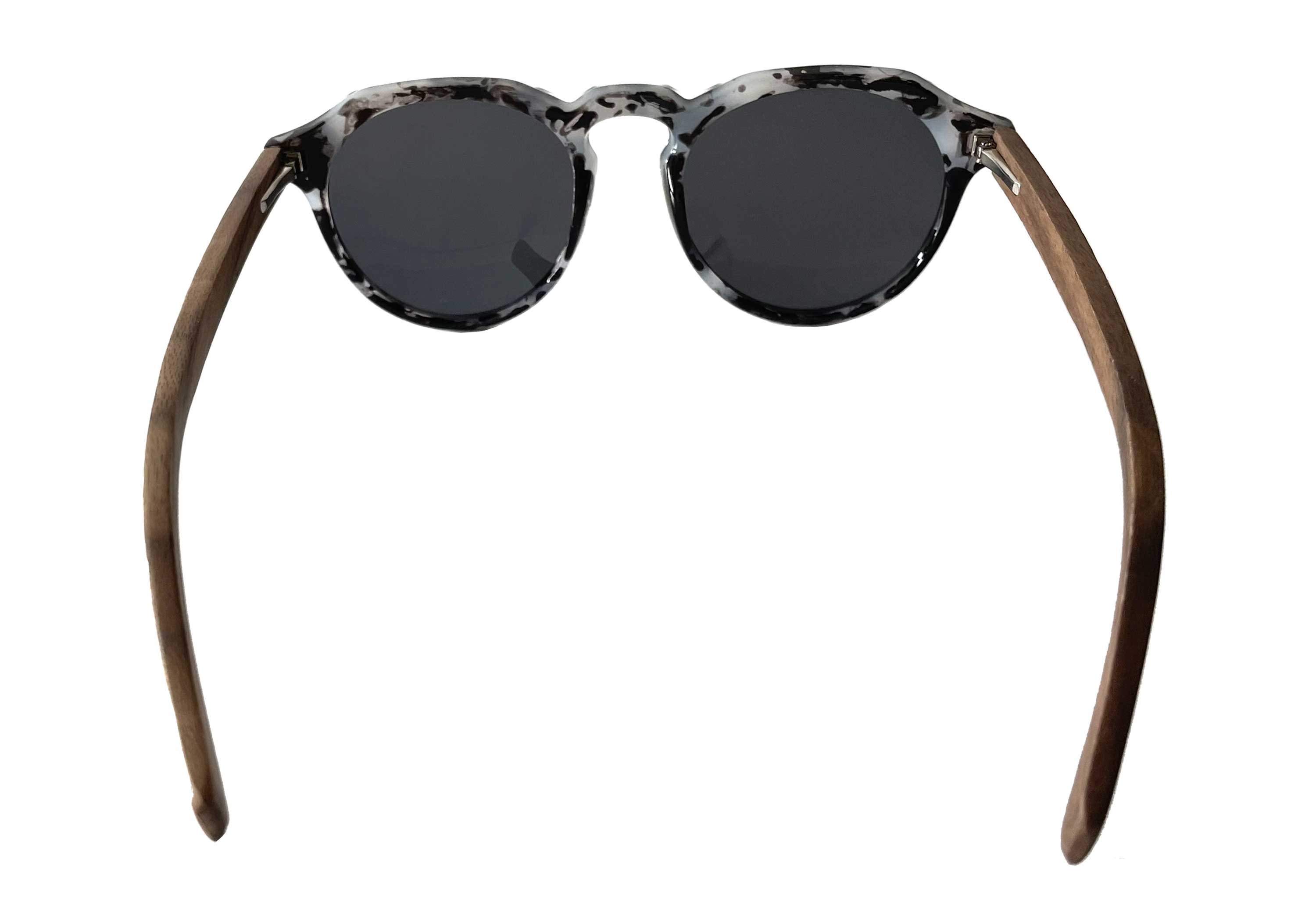 Retro round wood sunglasses #3750
