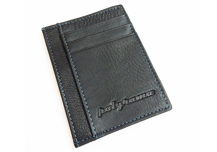Slim Minimalist Black Leather Wallet #4109
