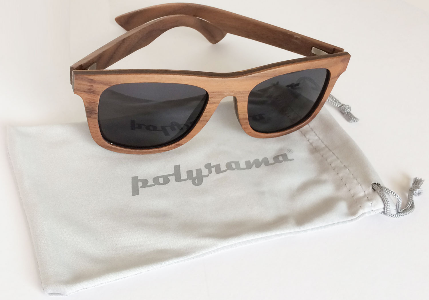 Walnut wood sunglasses with polarized lenses