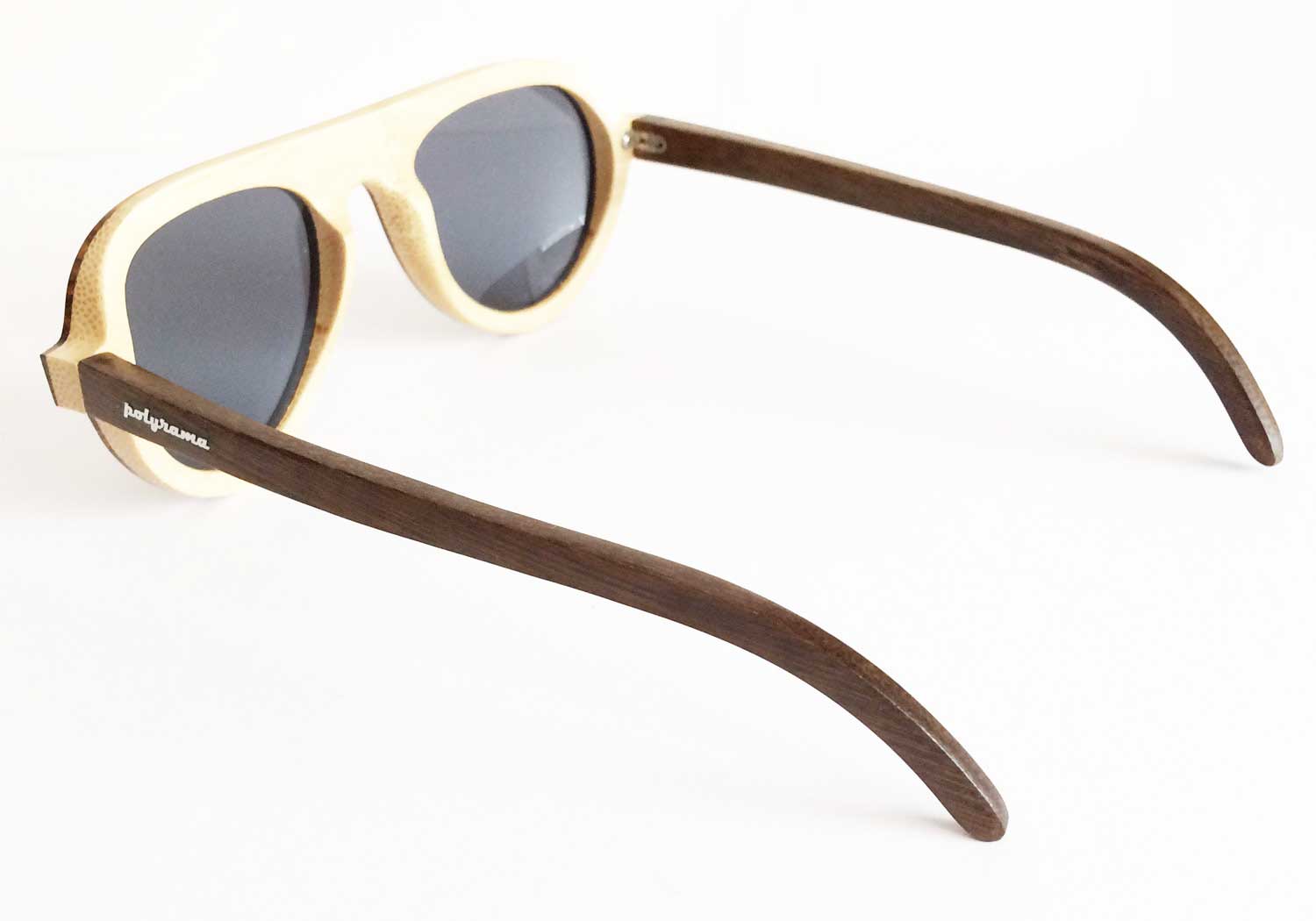 Wooden aviator sunglasses with polarized lenses by Polyrama #3991